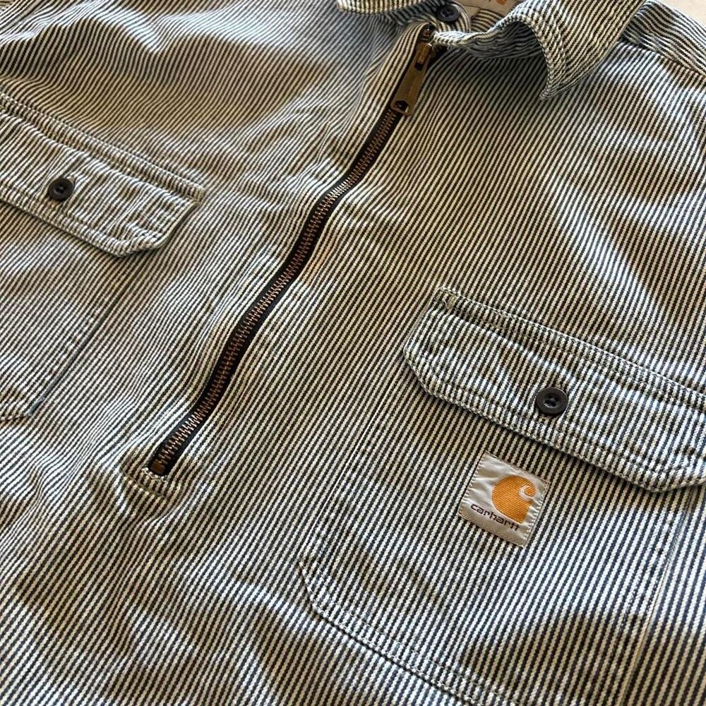 Carhartt Men's Blue and White Jacket - Picture 6 of 7